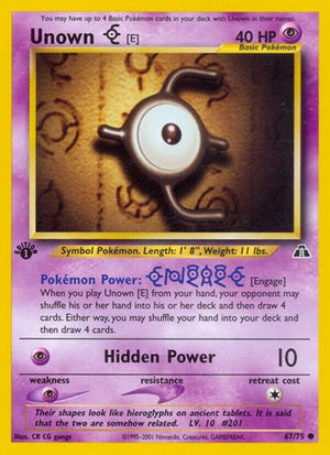 Pokemon TCG - Neo Discovery - Unown - 67/75 - 1st Edition