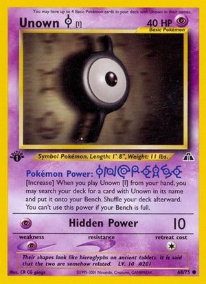 Pokemon TCG - Neo Discovery - Unown - 68/75 - 1st Edition