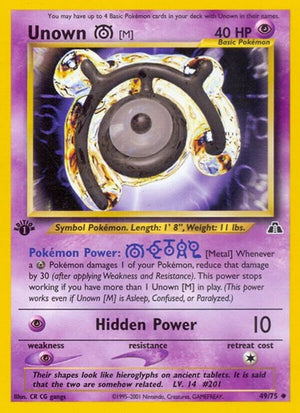 Pokemon TCG - Neo Discovery - Unown - 49/75 - 1st Edition