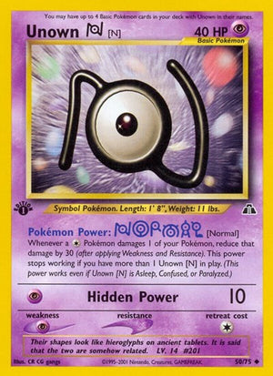 Pokemon TCG - Neo Discovery - Unown - 50/75 - 1st Edition