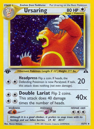 Pokemon TCG - Neo Discovery - Ursaring - 15/75 - 1st Edition Holofoil