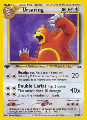 Pokemon TCG - Neo Discovery - Ursaring - 34/75 - 1st Edition