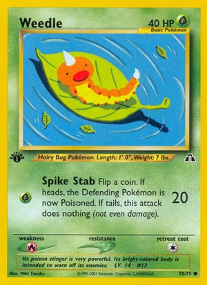 Pokemon TCG - Neo Discovery - Weedle - 70/75 - 1st Edition