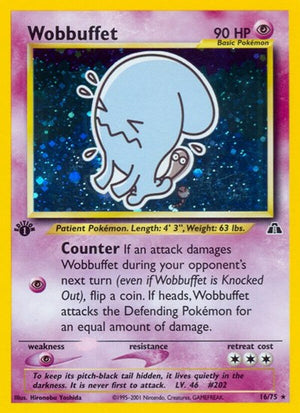 Pokemon TCG - Neo Discovery - Wobbuffet - 16/75 - Unlimited Holofoil