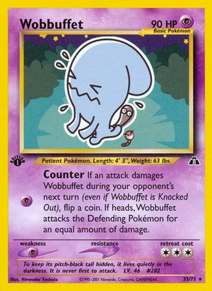 Pokemon TCG - Neo Discovery - Wobbuffet - 35/75 - 1st Edition