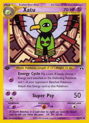 Pokemon TCG - Neo Discovery - Xatu - 52/75 - 1st Edition