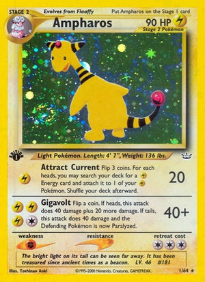 Pokemon TCG - Neo Revelation - Ampharos - 01/64 - 1st Edition Holofoil