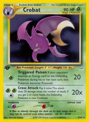 Pokemon TCG - Neo Revelation - Crobat - 04/64 - 1st Edition Holofoil