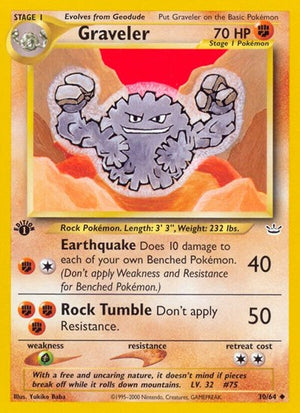 Pokemon TCG - Neo Revelation - Graveler - 30/64 - 1st Edition