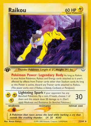 Pokemon TCG - Neo Revelation - Raikou - 22/64 - 1st Edition