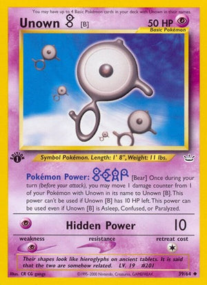 Pokemon TCG - Neo Revelation - Unown - 39/64 - 1st Edition