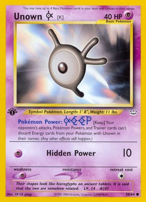 Pokemon TCG - Neo Revelation - Unown - 58/64 - 1st Edition