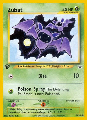 Pokemon TCG - Neo Revelation - Zubat - 59/64 - 1st Edition