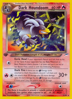 Pokemon TCG - Neo Destiny - Dark Houndoom - 007/105 - 1st Edition Holofoil