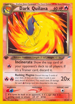 Pokemon TCG - Neo Destiny - Dark Quilava - 039/105 - 1st Edition