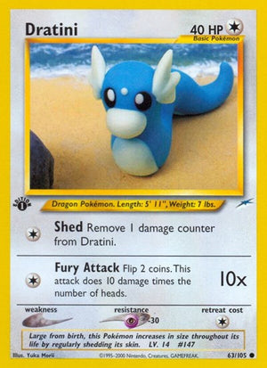 Pokemon TCG - Neo Destiny - Dratini - 063/105 - 1st Edition