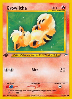 Pokemon TCG - Neo Destiny - Growlithe - 068/105 - 1st Edition