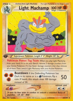 Pokemon TCG - Neo Destiny - Light Machamp - 025/105 - 1st Edition