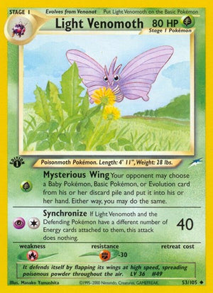 Pokemon TCG - Neo Destiny - Light Venomoth - 053/105 - Unlimited