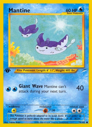 Pokemon TCG - Neo Destiny - Mantine - 074/105 - 1st Edition