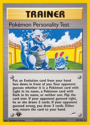 Pokemon TCG - Neo Destiny - Pokemon Personality Test - 102/105 - 1st Edition
