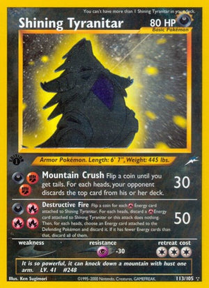 Pokemon TCG - Neo Destiny - Shining Tyranitar - 113/105 - 1st Edition Holofoil