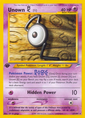 Pokemon TCG - Neo Destiny - Unown - 027/105 - Unlimited