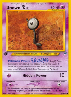 Pokemon TCG - Neo Destiny - Unown - 086/105 - 1st Edition