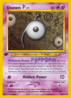 Pokemon TCG - Neo Destiny - Unown - 058/105 - 1st Edition