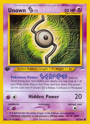 Pokemon TCG - Neo Destiny - Unown - 087/105 - 1st Edition