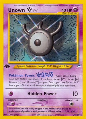 Pokemon TCG - Neo Destiny - Unown - 029/105 - Unlimited