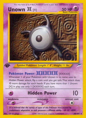 Pokemon TCG - Neo Destiny - Unown - 030/105 - Unlimited