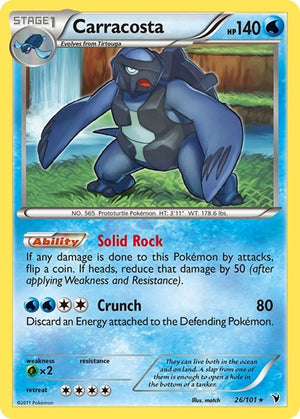 Pokemon TCG - Noble Victories - Carracosta - 26/101 - Reverse Holofoil