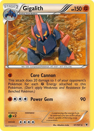 Pokemon TCG - Noble Victories - Gigalith - 61/101 - Reverse Holofoil