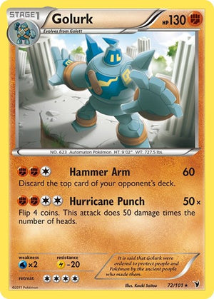 Pokemon TCG - Noble Victories - Golurk - 72/101 - Reverse Holofoil