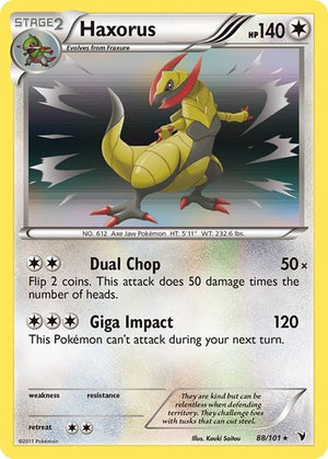 Pokemon TCG - Noble Victories - Haxorus - 88/101 - Reverse Holofoil