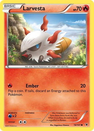 Pokemon TCG - Noble Victories - Larvesta - 19/101 - Reverse Holofoil
