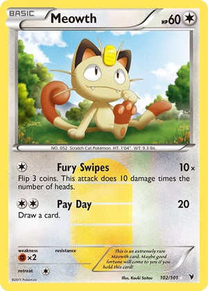 Pokemon TCG - Noble Victories - Meowth - 102/101 - Holofoil