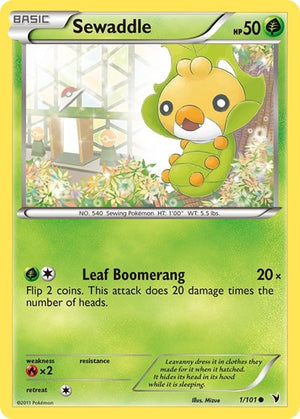 Pokemon TCG - Noble Victories - Sewaddle - 1/101 - Reverse Holofoil