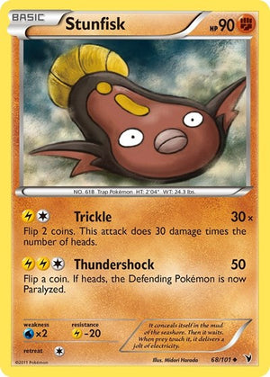 Pokemon TCG - Noble Victories - Stunfisk - 68/101 - Reverse Holofoil