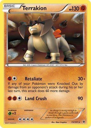 Pokemon TCG - Noble Victories - Terrakion - 73/101 - Reverse Holofoil