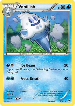 Pokemon TCG - Noble Victories - Vanillish - 28/101 - Reverse Holofoil