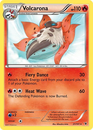 Pokemon TCG - Noble Victories - Volcarona - 21/101 - Reverse Holofoil