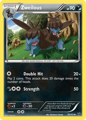 Pokemon TCG - Noble Victories - Zweilous - 78/101 - Reverse Holofoil
