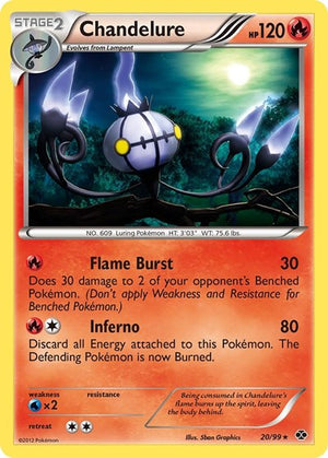 Pokemon TCG - Next Destinies - Chandelure - 20/99 - Holofoil