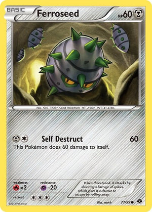 Pokemon TCG - Next Destinies - Ferroseed - 77/99 - Reverse Holofoil