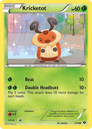 Pokemon TCG - Next Destinies - Kricketot - 3/99 - Reverse Holofoil