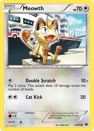Pokemon TCG - Next Destinies - Meowth - 80/99 - Reverse Holofoil
