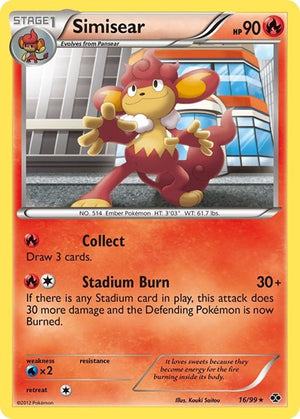 Pokemon TCG - Next Destinies - Simisear - 16/99