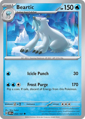Pokemon TCG - SV03: Obsidian Flames - Beartic - 054/197